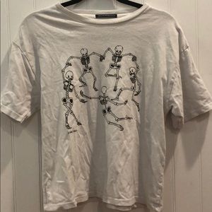 Brandy Melville white skeleton shirt